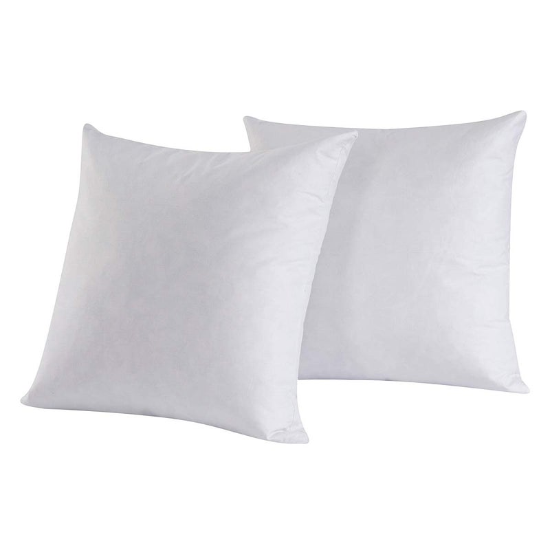 HOMESJUN Set of 2 Feather and Down Pillow Insert, 14x14 Square Decorative Throw Pillow Insert, Cotton, White - Image 1
